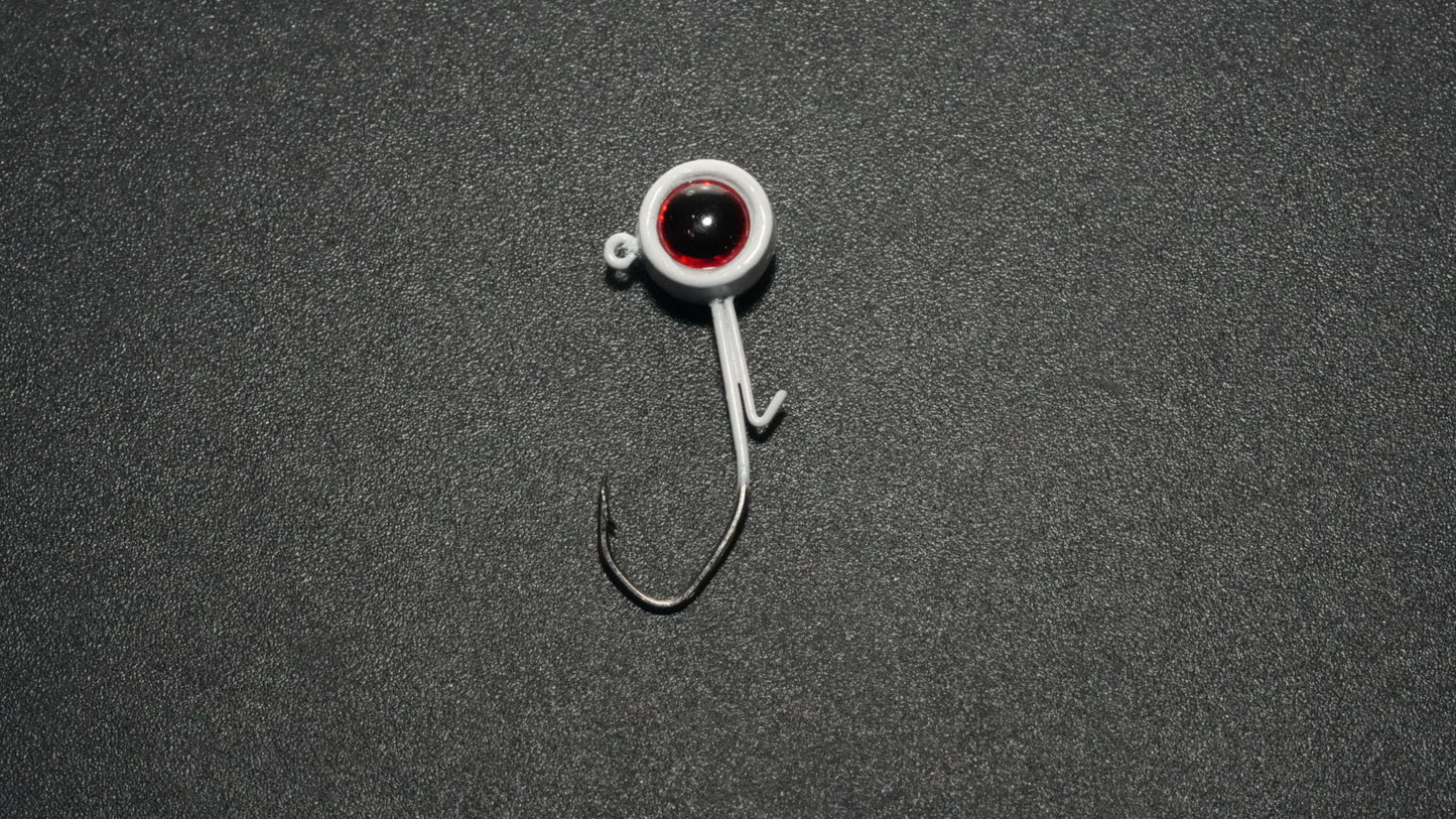 1/8 oz White crappie Jig WITH keeper - 5 Pack