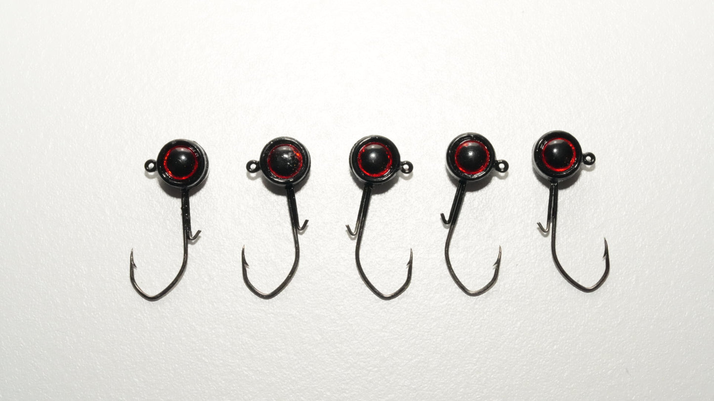 1/8 oz BLACK Crappie Jig WITH keeper - 5 Pack