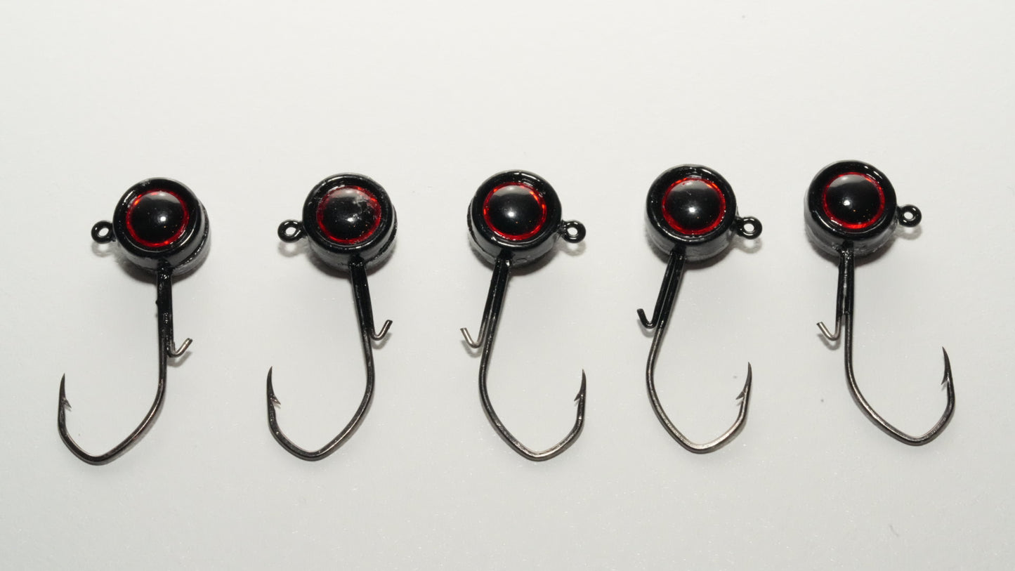 1/8 oz BLACK Crappie Jig WITH keeper - 5 Pack