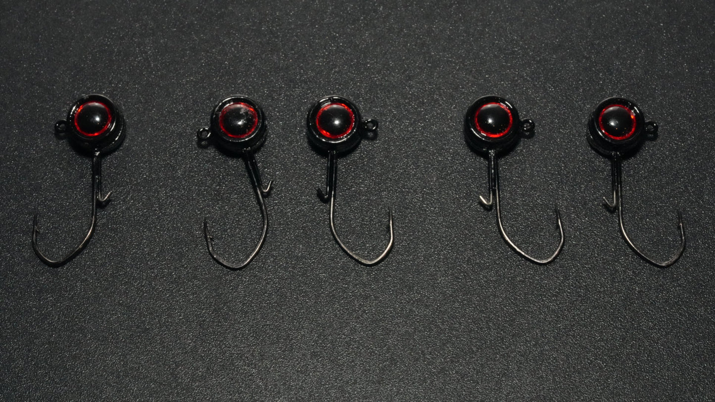 1/8 oz BLACK Crappie Jig WITH keeper - 5 Pack