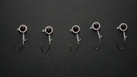 1/8 oz White crappie Jig WITH keeper - 5 Pack