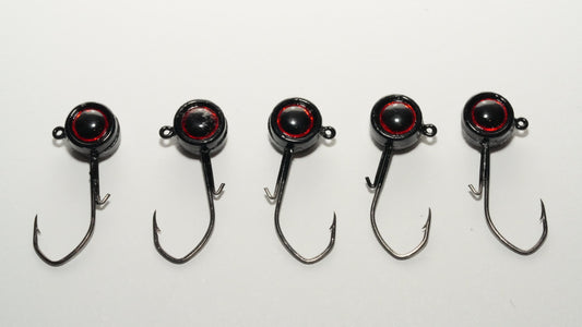1/8 oz BLACK Crappie Jig WITH keeper - 5 Pack