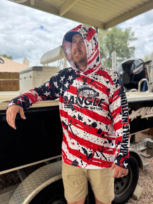 Merica! Hooded fishing shirt
